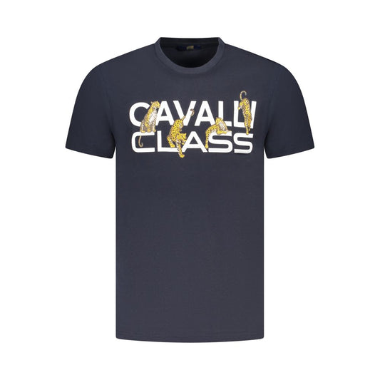 Camiseta de algodón azul para hombre