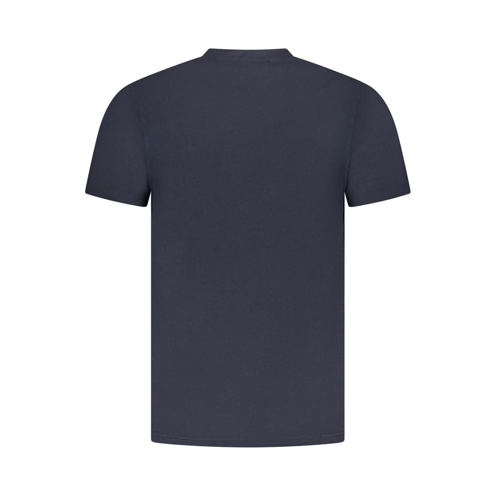 Camiseta de algodón azul para hombre