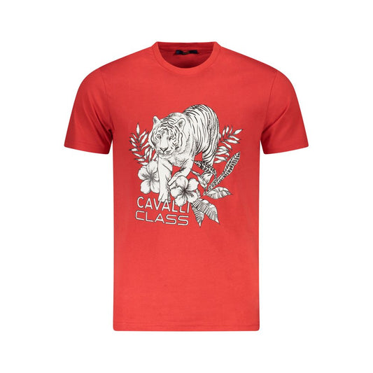 Camiseta roja de algodón para hombre