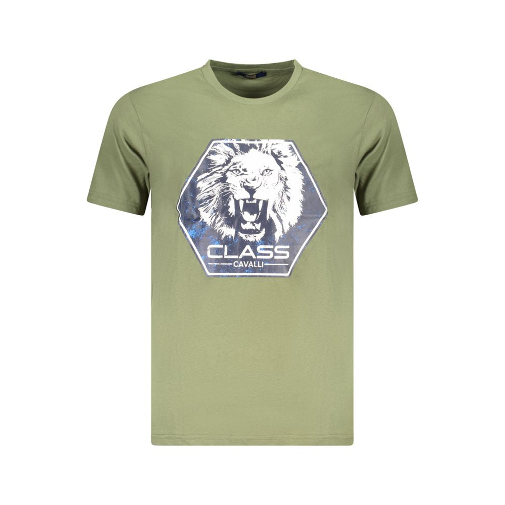 Camiseta de algodón verde para hombre