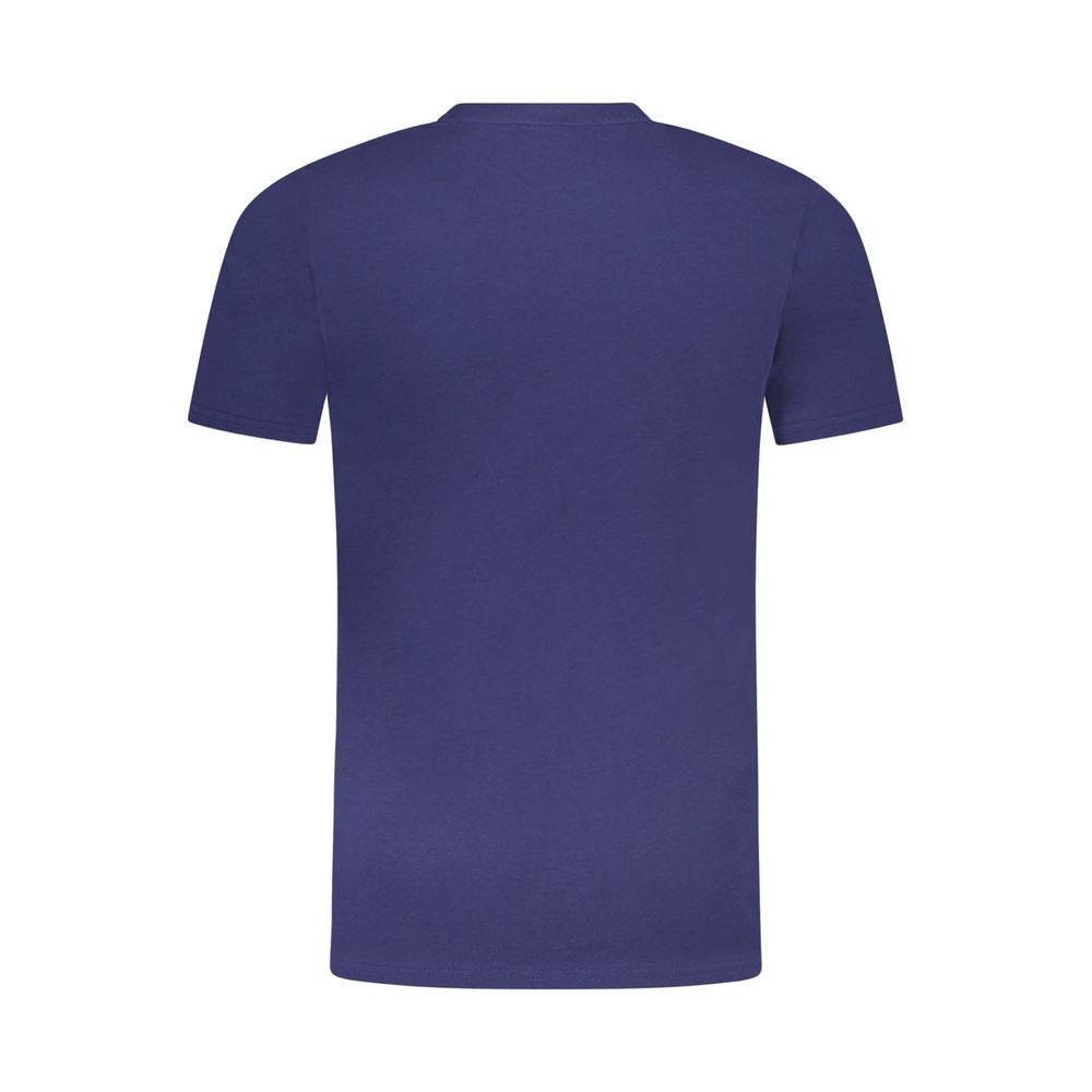 Camiseta de algodón azul para hombre