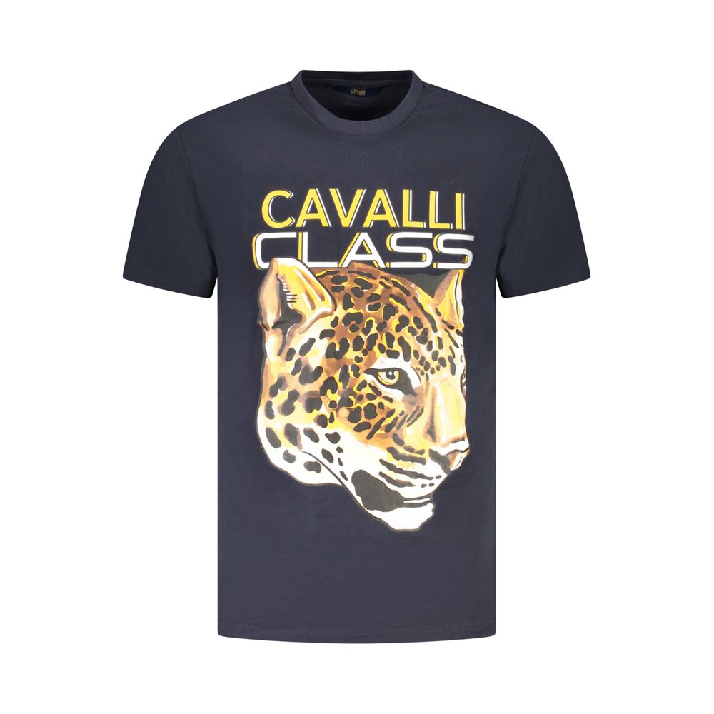 Camiseta de algodón azul para hombre