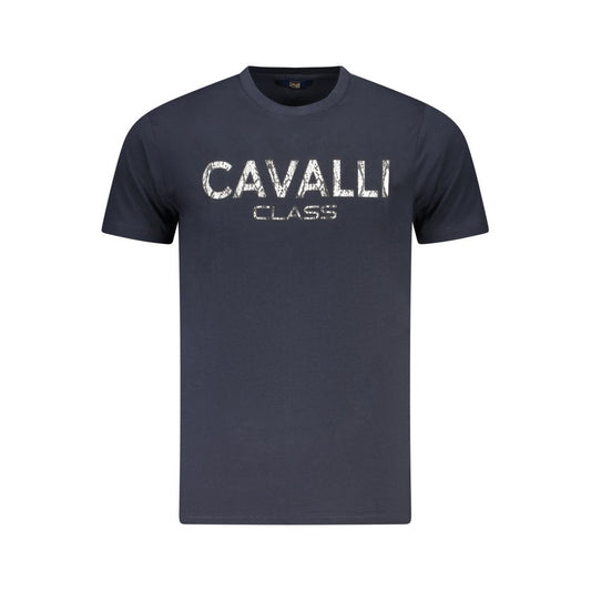 Camiseta de algodón azul para hombre