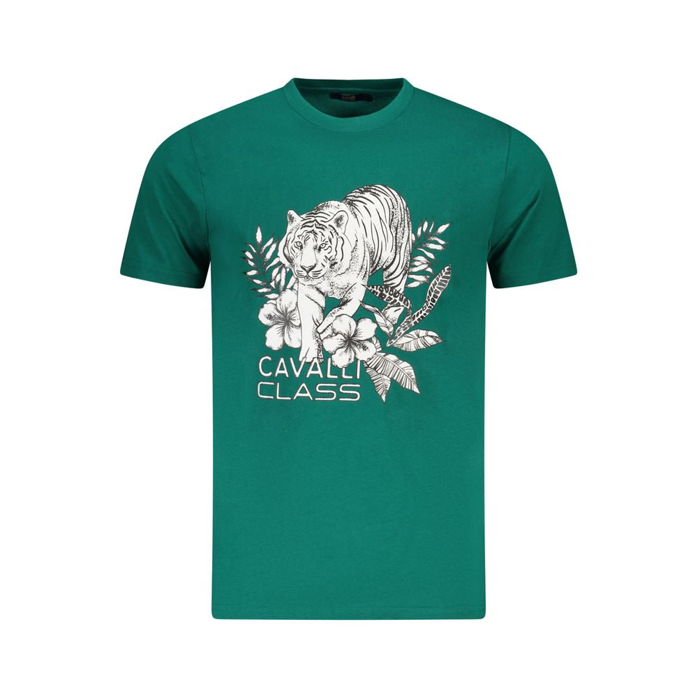 Camiseta de algodón verde para hombre