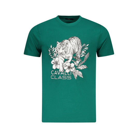 Camiseta de algodón verde para hombre
