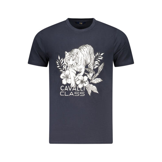 Camiseta de algodón azul para hombre