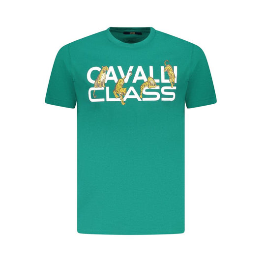 Camiseta de algodón verde para hombre
