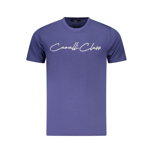 Camiseta de algodón azul para hombre