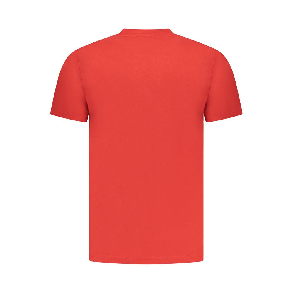 Camiseta roja de algodón para hombre