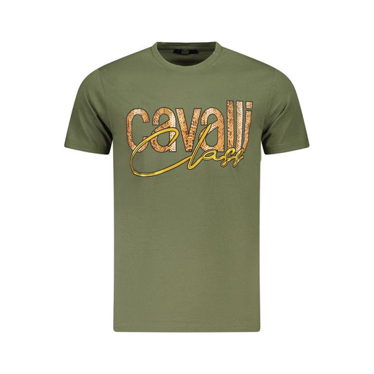 Camiseta de algodón verde para hombre