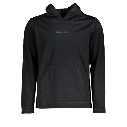 Sudadera con capucha negra elegante con estampado de logotipo