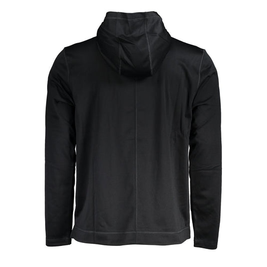Sudadera con capucha negra elegante con estampado de logotipo