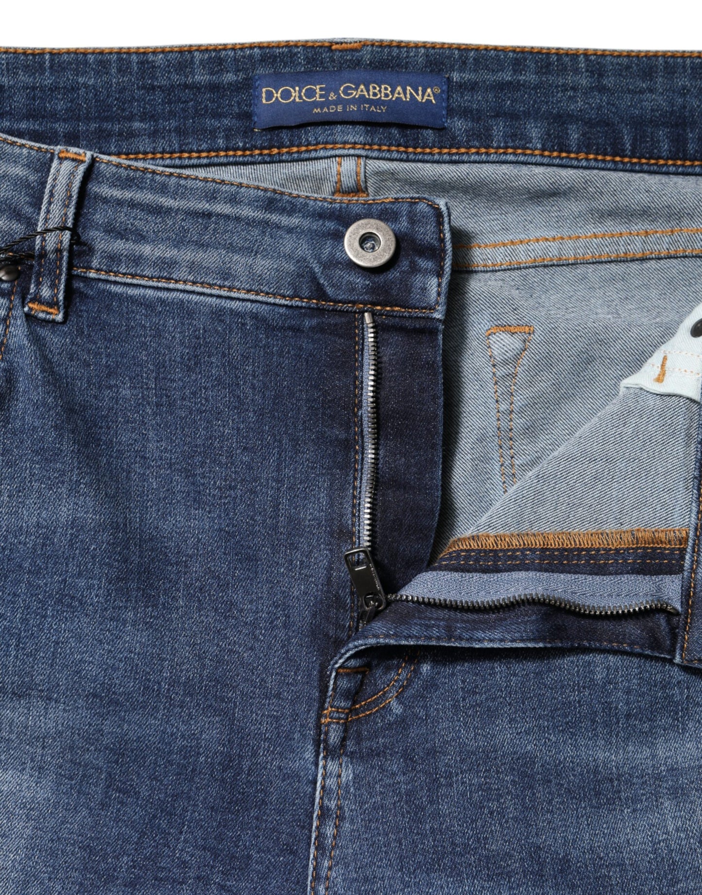 Vaqueros de cintura baja de algodón lavado azul