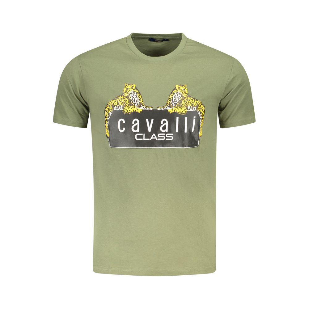 Camiseta de algodón verde para hombre