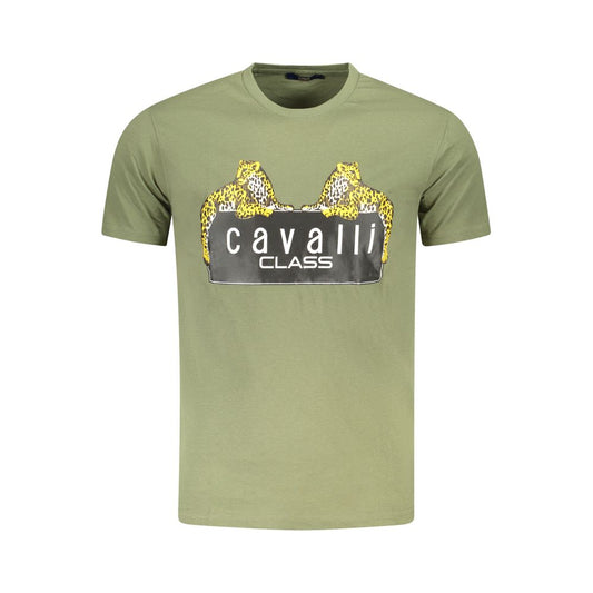 Camiseta de algodón verde para hombre