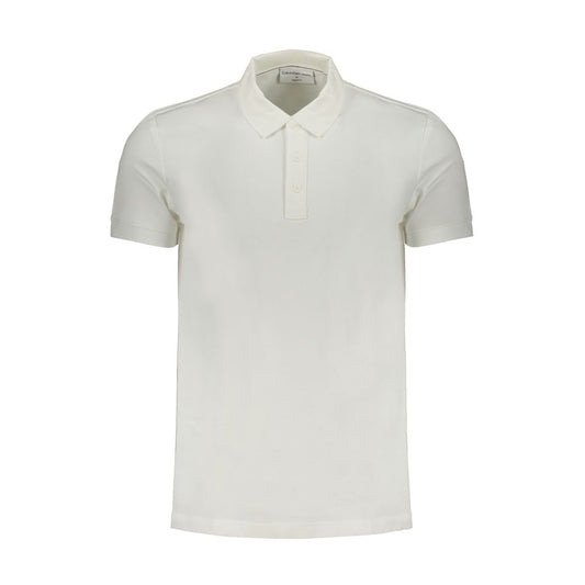 Camisa polo de algodón blanca