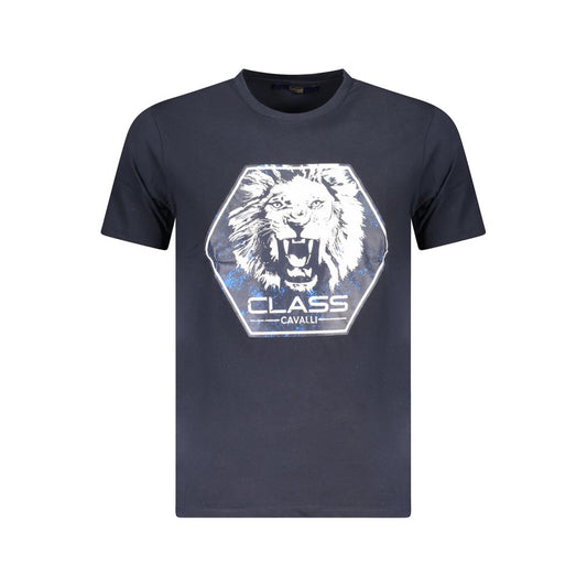 Camiseta de algodón azul para hombre
