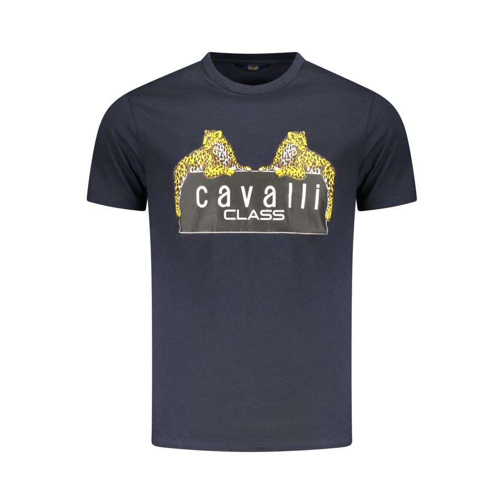 Camiseta de algodón azul para hombre