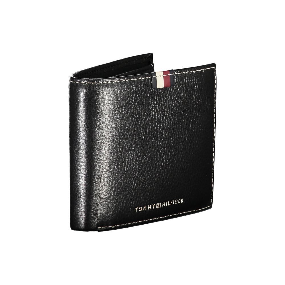 Cartera de cuero negra para hombre