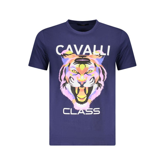 Camiseta de algodón azul para hombre