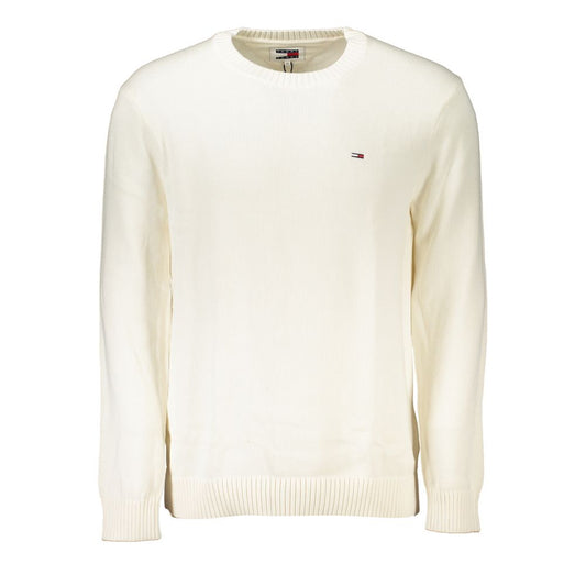 Pull chic en coton blanc à col rond