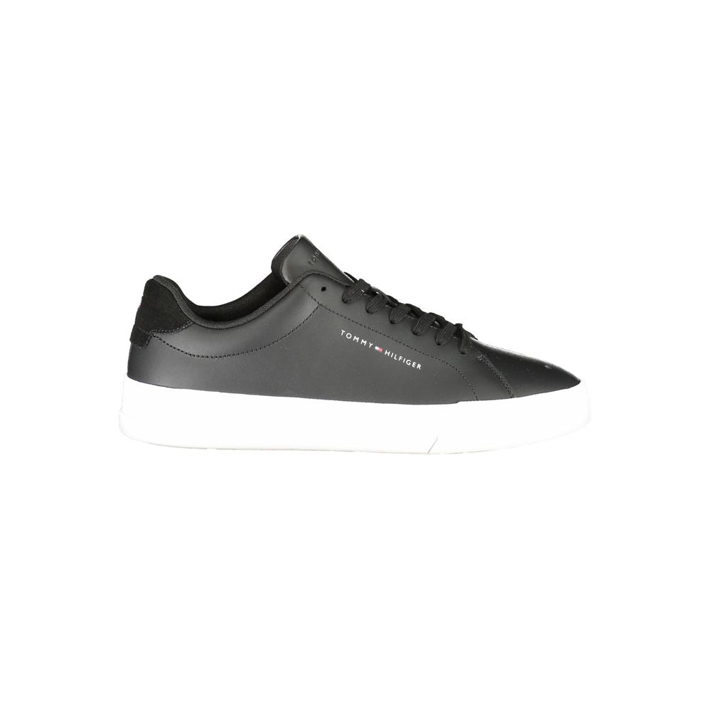 Zapatillas de cuero negro para hombre