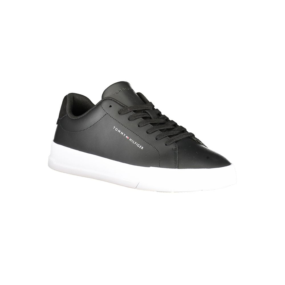 Zapatillas de cuero negro para hombre