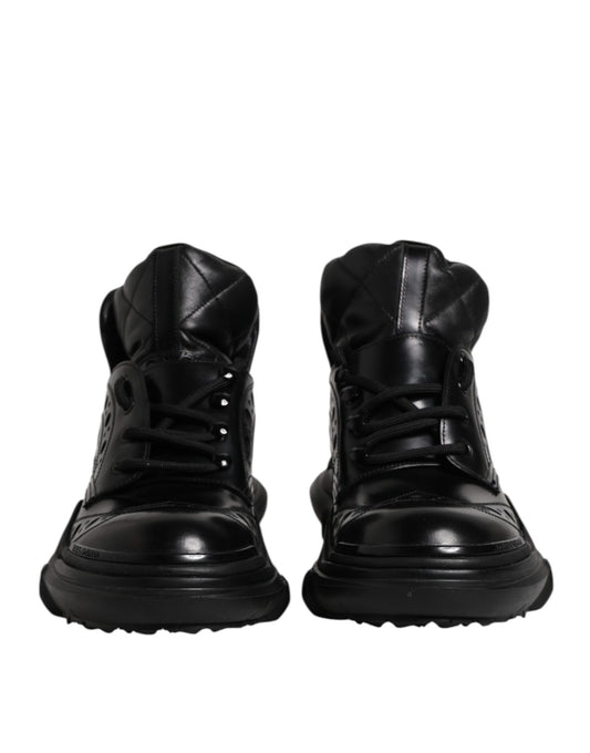 Botines casuales de cuero negro para hombre