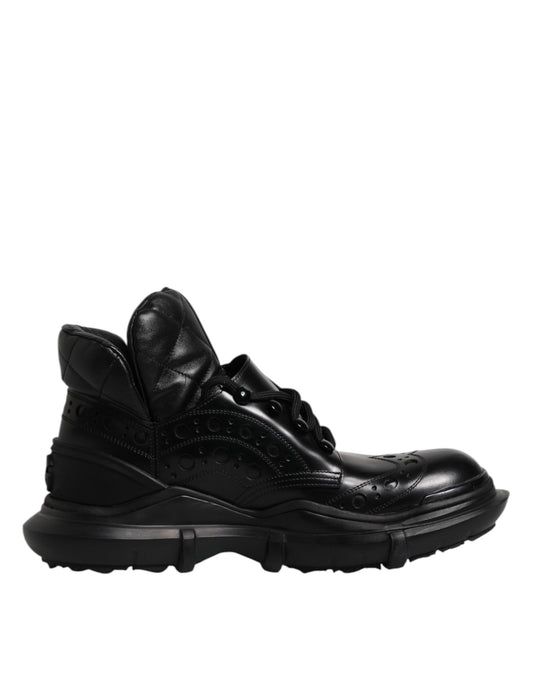 Botines casuales de cuero negro para hombre