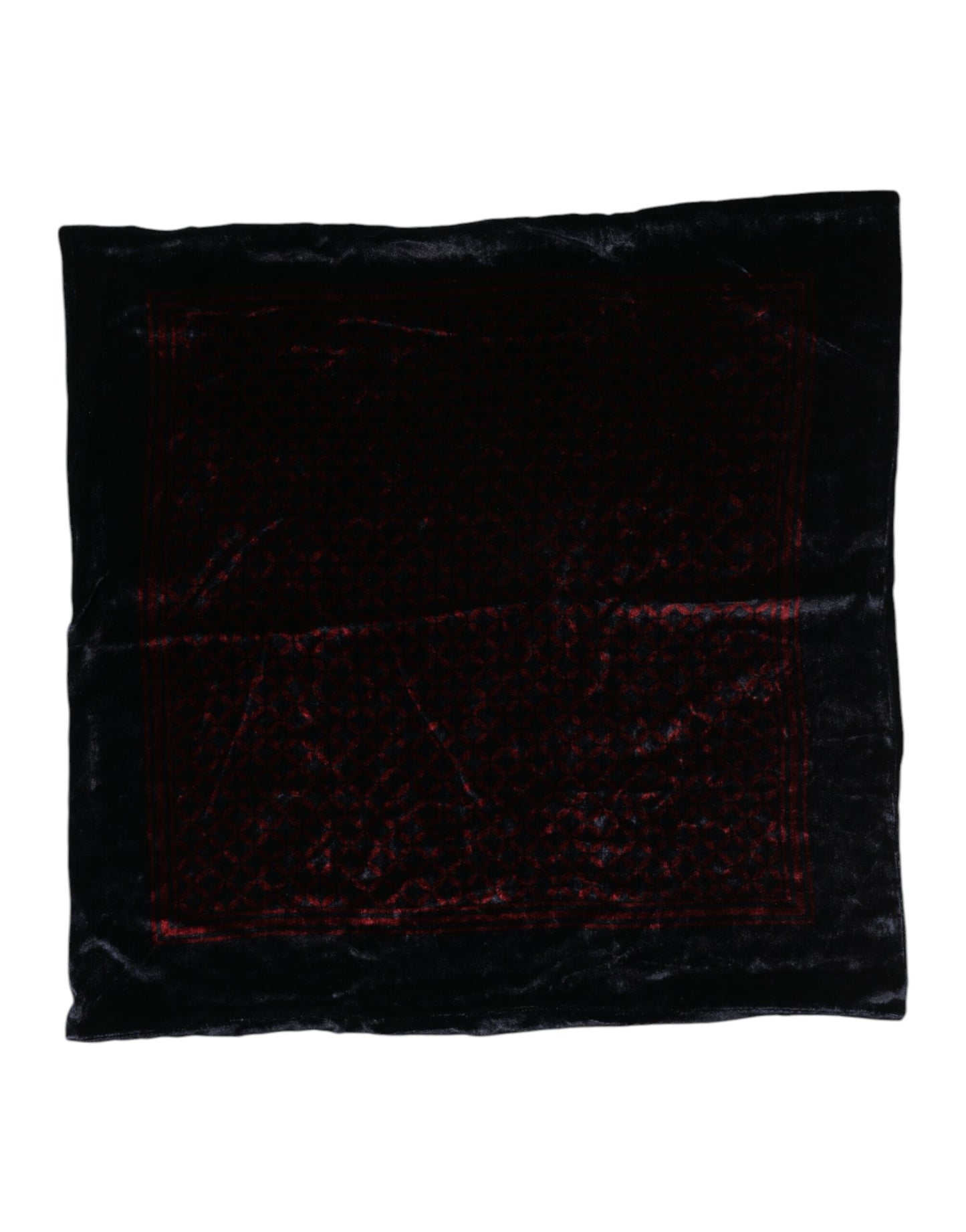 Foulard carré en viscose noir et rouge pour homme