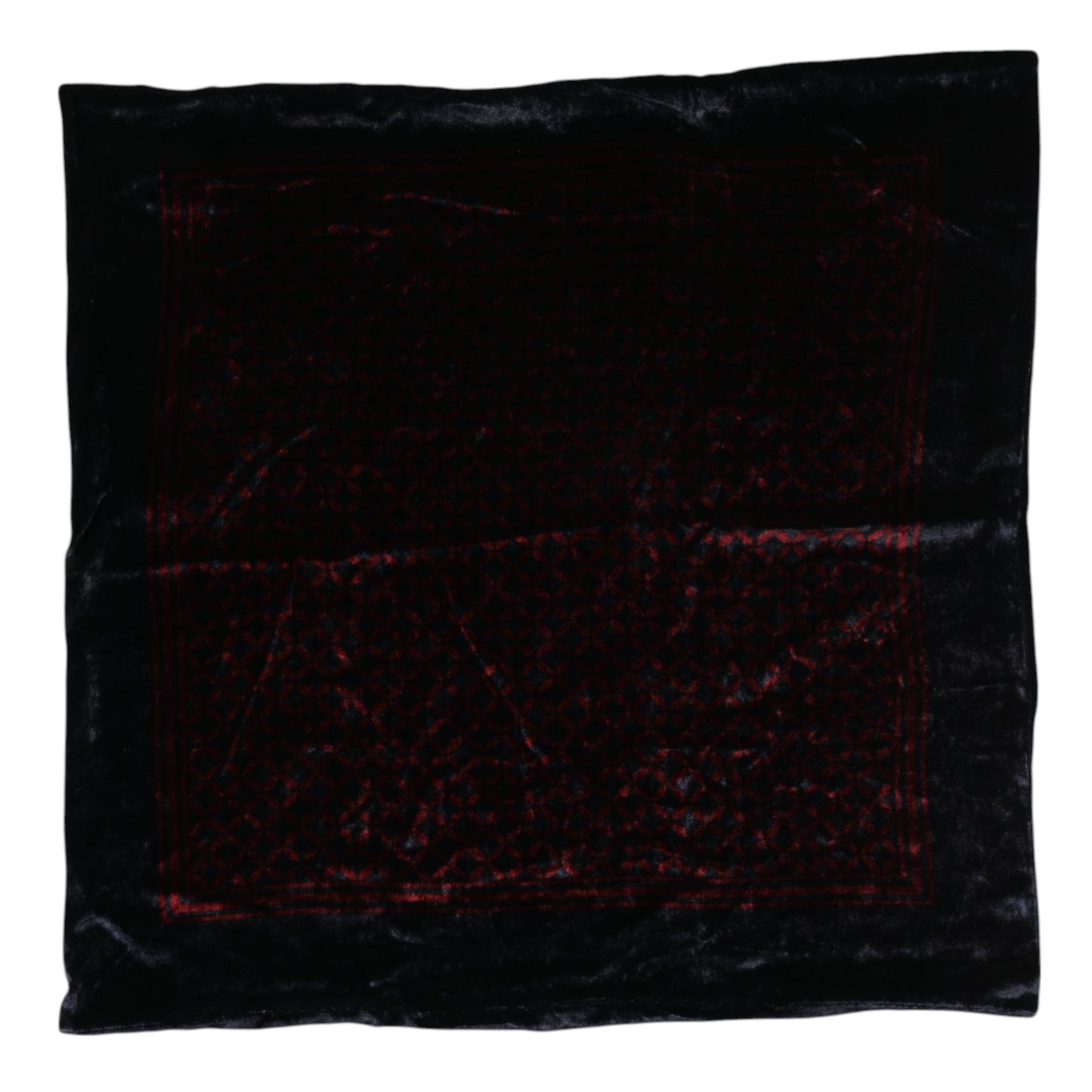 Foulard carré en viscose noir et rouge pour homme