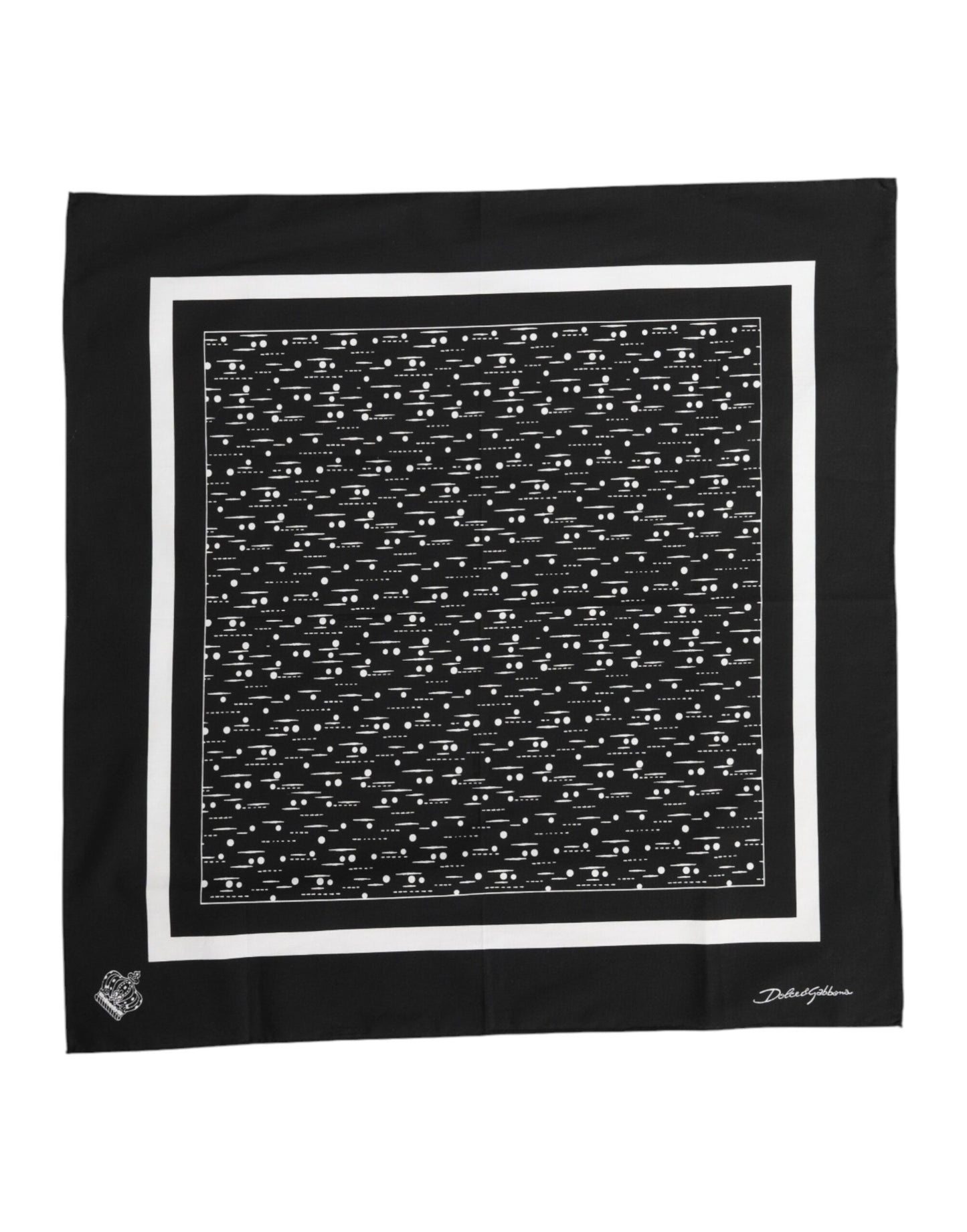Foulard carré imprimé noir et blanc