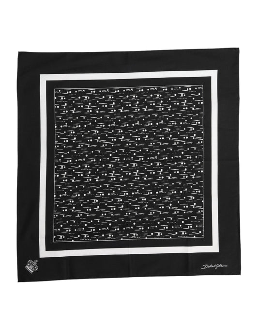 Foulard carré imprimé noir et blanc