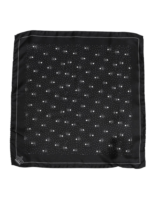 Foulard carré imprimé noir et blanc pour homme