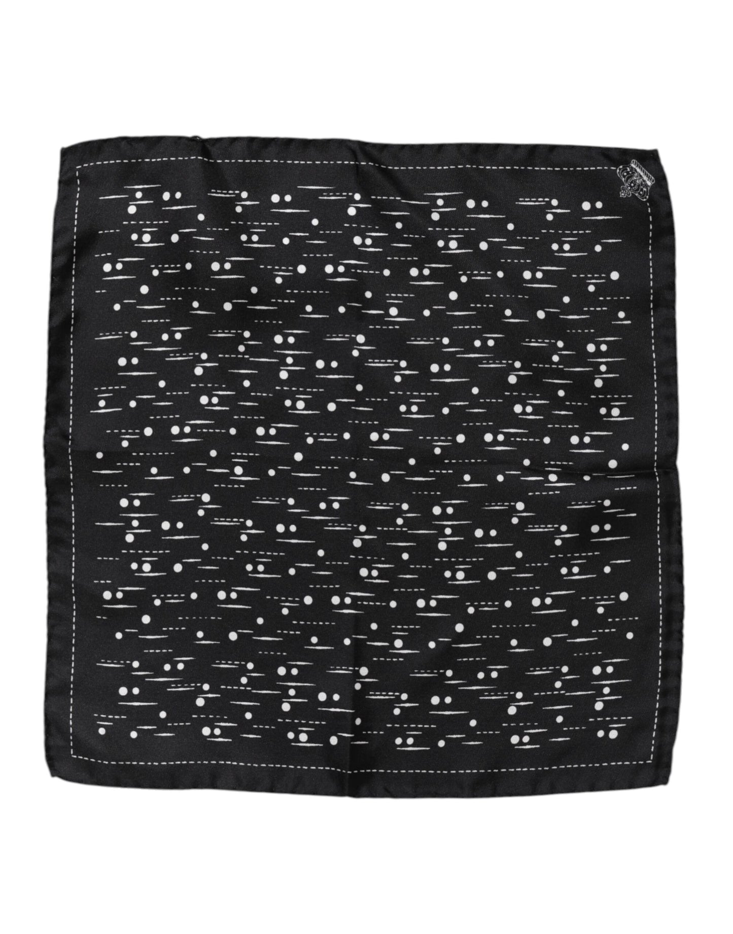 Foulard carré imprimé noir et blanc pour homme