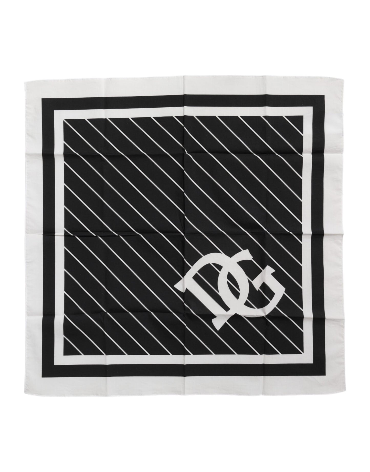 Foulard carré noir et blanc avec logo DG pour homme
