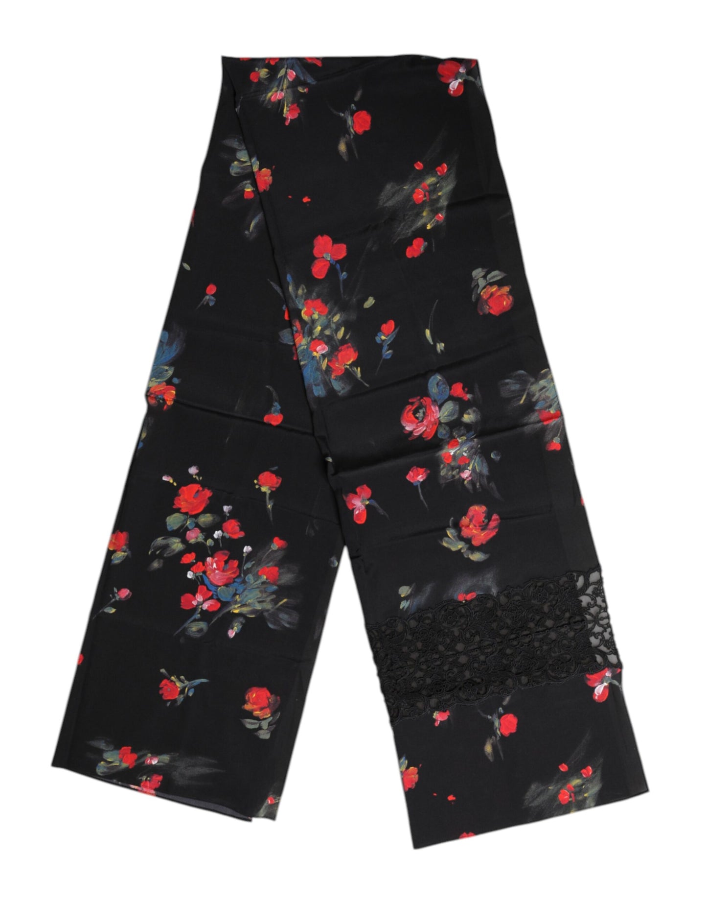 Bufanda envolvente con estampado floral negro