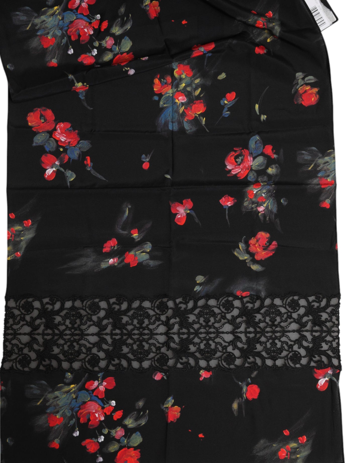 Bufanda envolvente con estampado floral negro