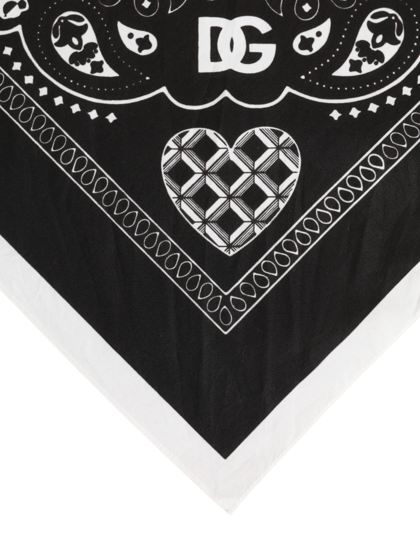 Foulard carré bandana noir et blanc pour homme