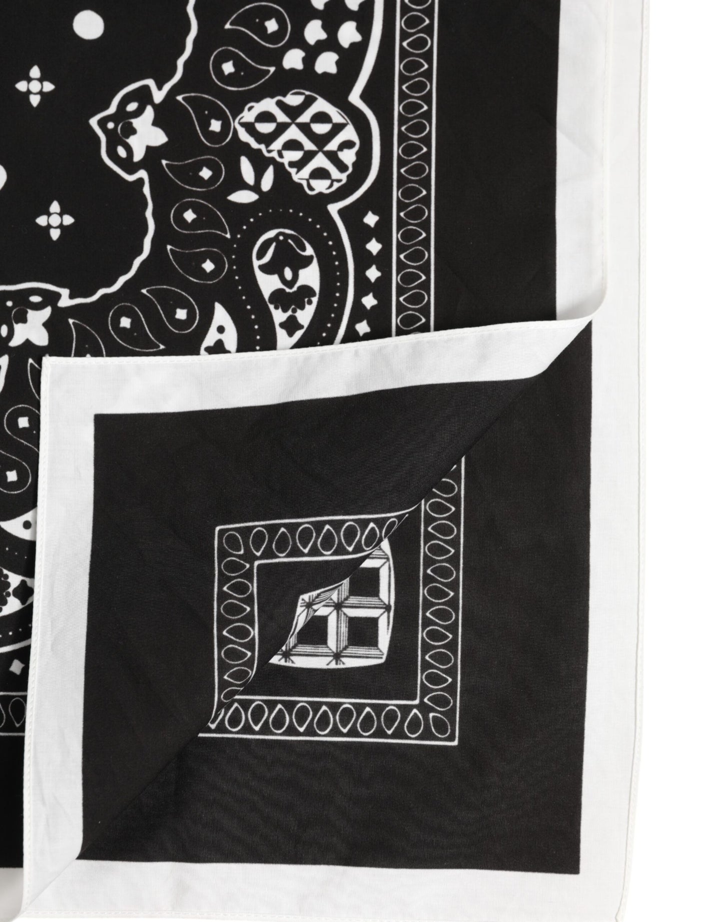 Foulard carré bandana noir et blanc pour homme