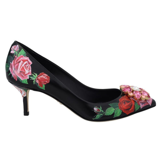Zapatos de tacón de cuero negro
