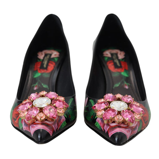 Zapatos de tacón de cuero negro