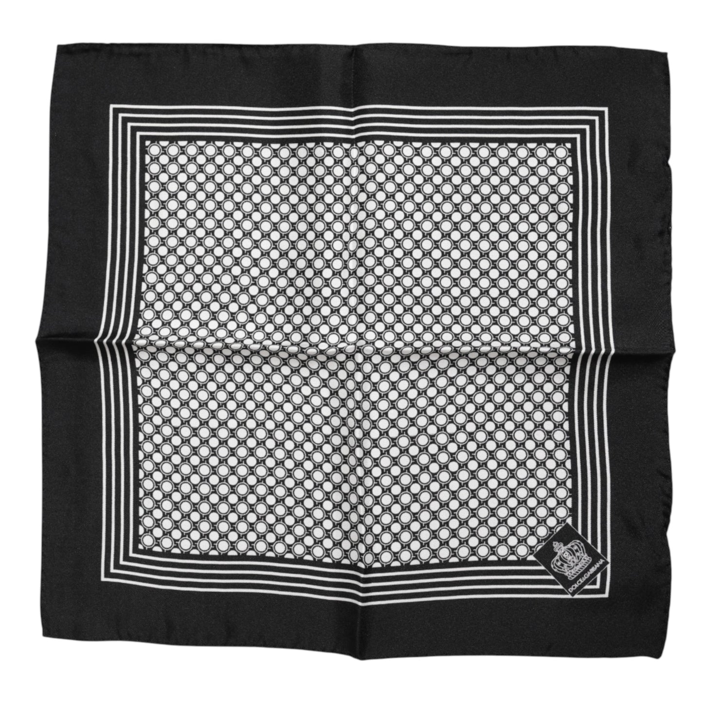 Foulard carré à motifs noirs et blancs pour homme