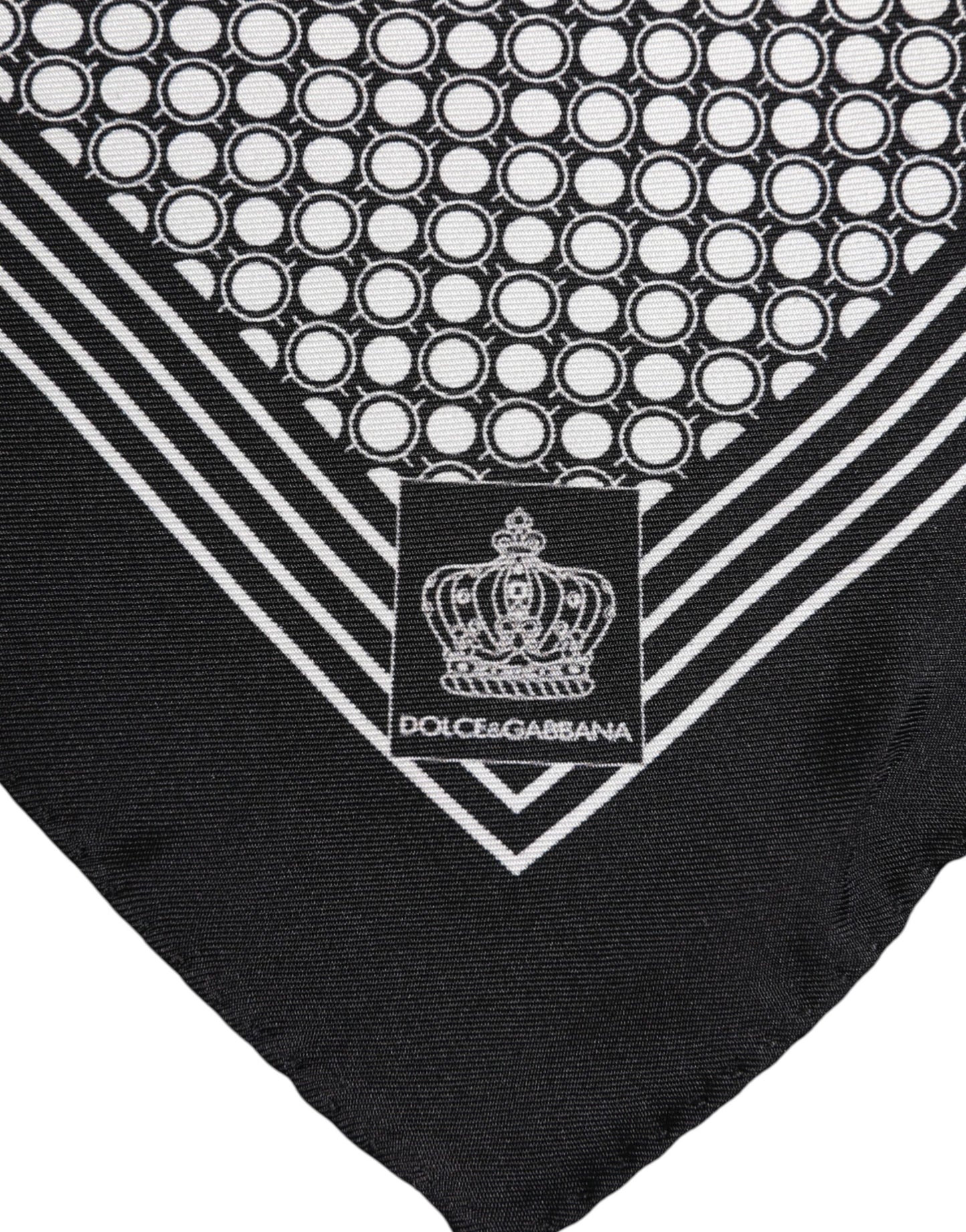 Foulard carré à motifs noirs et blancs pour homme