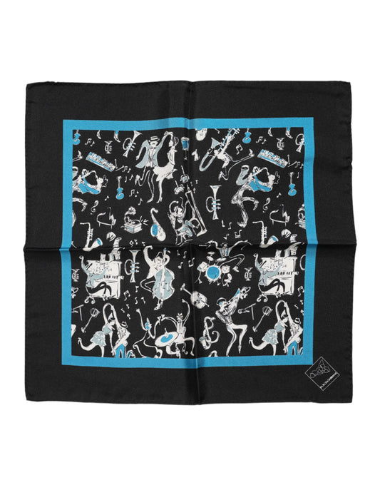 Pañuelo cuadrado de seda para hombre de Jazz Club negro