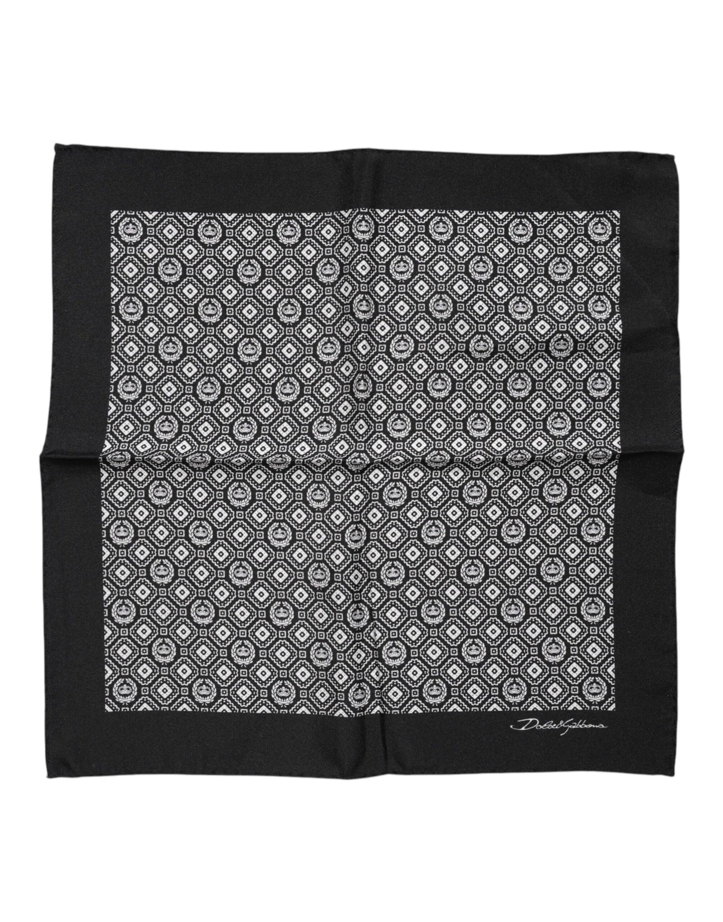 Foulard carré à motifs noirs et blancs