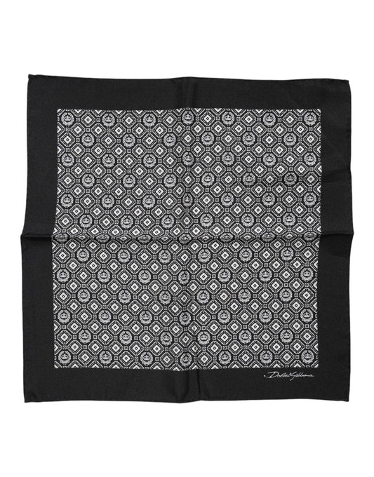 Foulard carré à motifs noirs et blancs