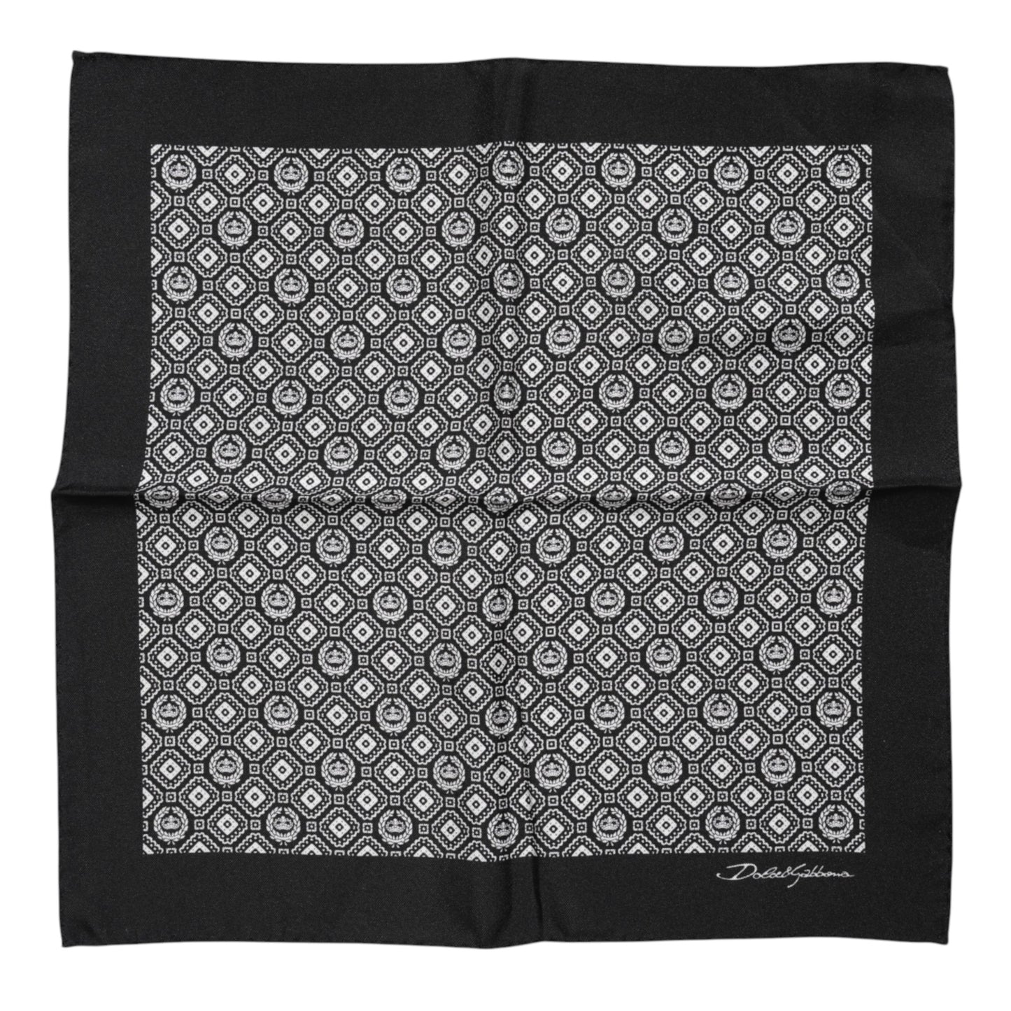 Foulard carré à motifs noirs et blancs
