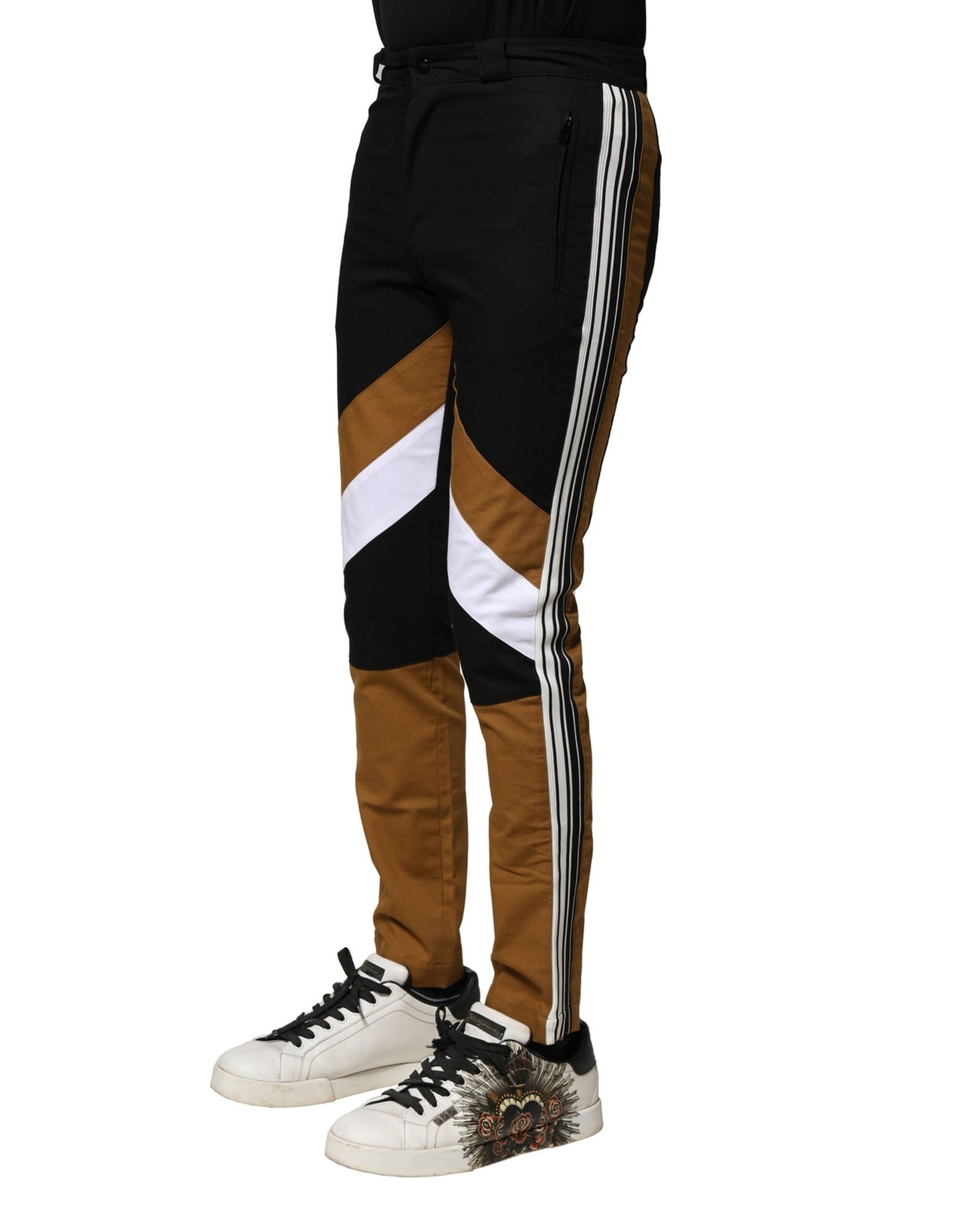Pantalones ajustados de algodón multicolor para hombre
