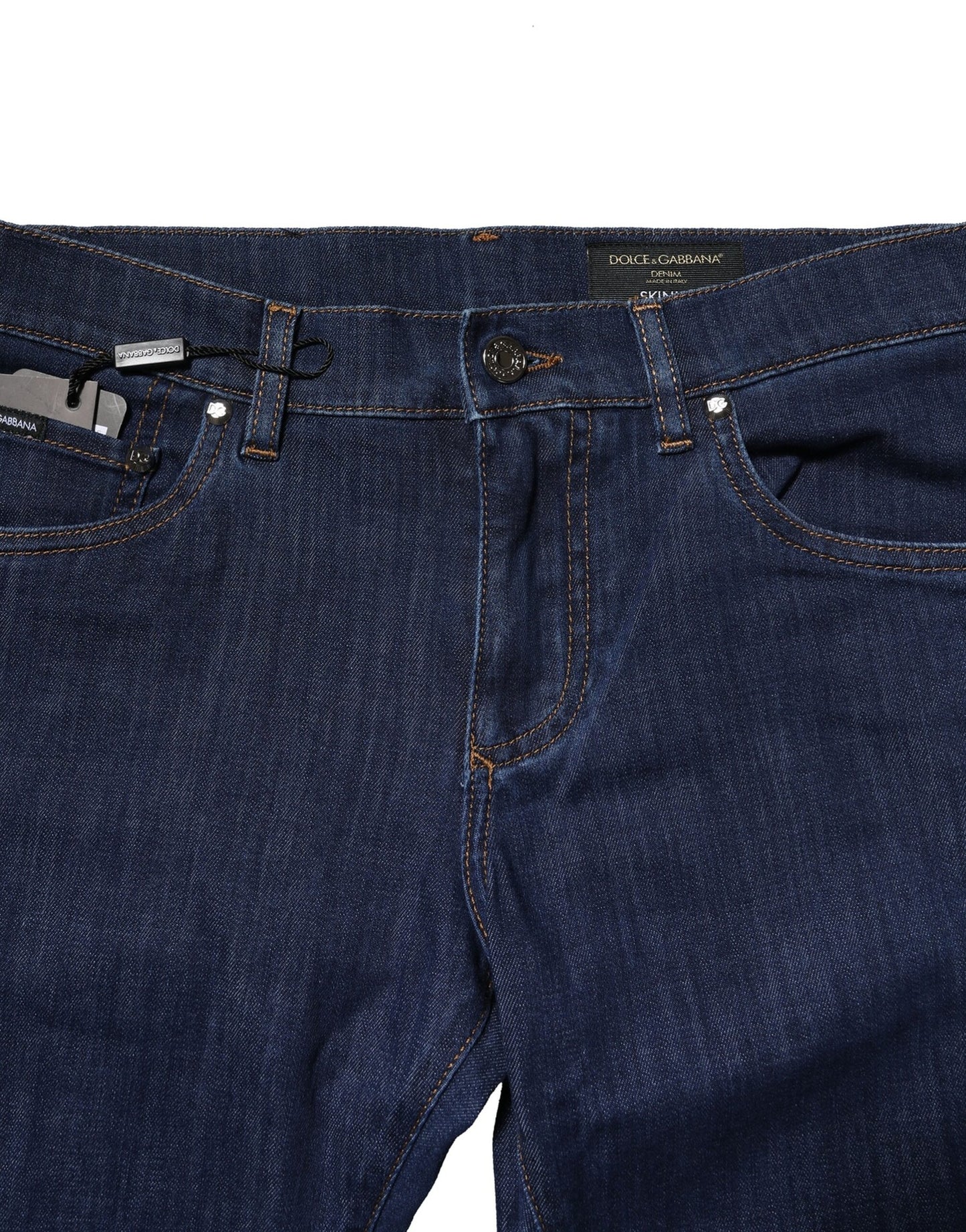 Vaqueros ajustados de algodón elástico azul para hombre